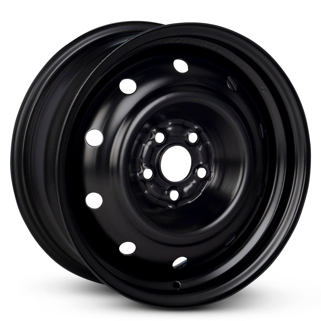 16x6.5 in Steel Wheel Rim 5 Lug 100mm 55mm Offset 56.1mm CB Powder-Coated Black D712896