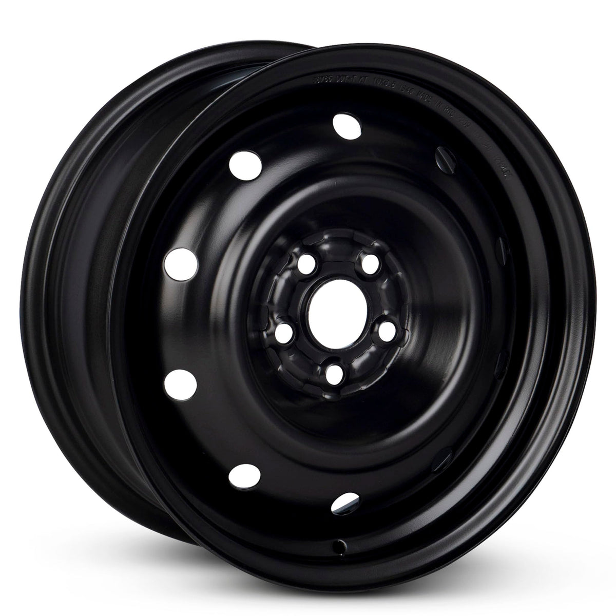 16x6.5 in Steel Wheel Rim 5 Lug 100mm 55mm Offset 56.1mm CB Powder-Coated Black D712896