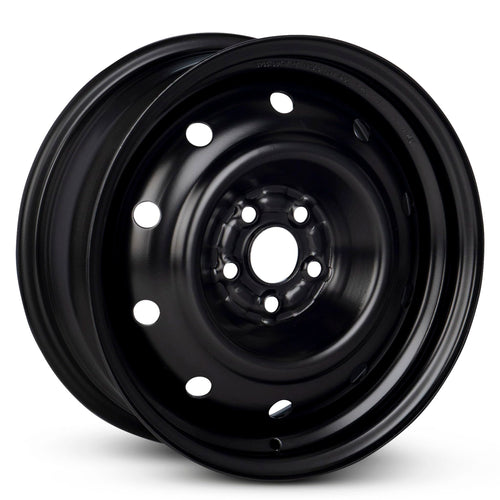 16x6.5 in Steel Wheel Rim 5 Lug 100mm 55mm Offset 56.1mm CB Powder-Coated Black D712896
