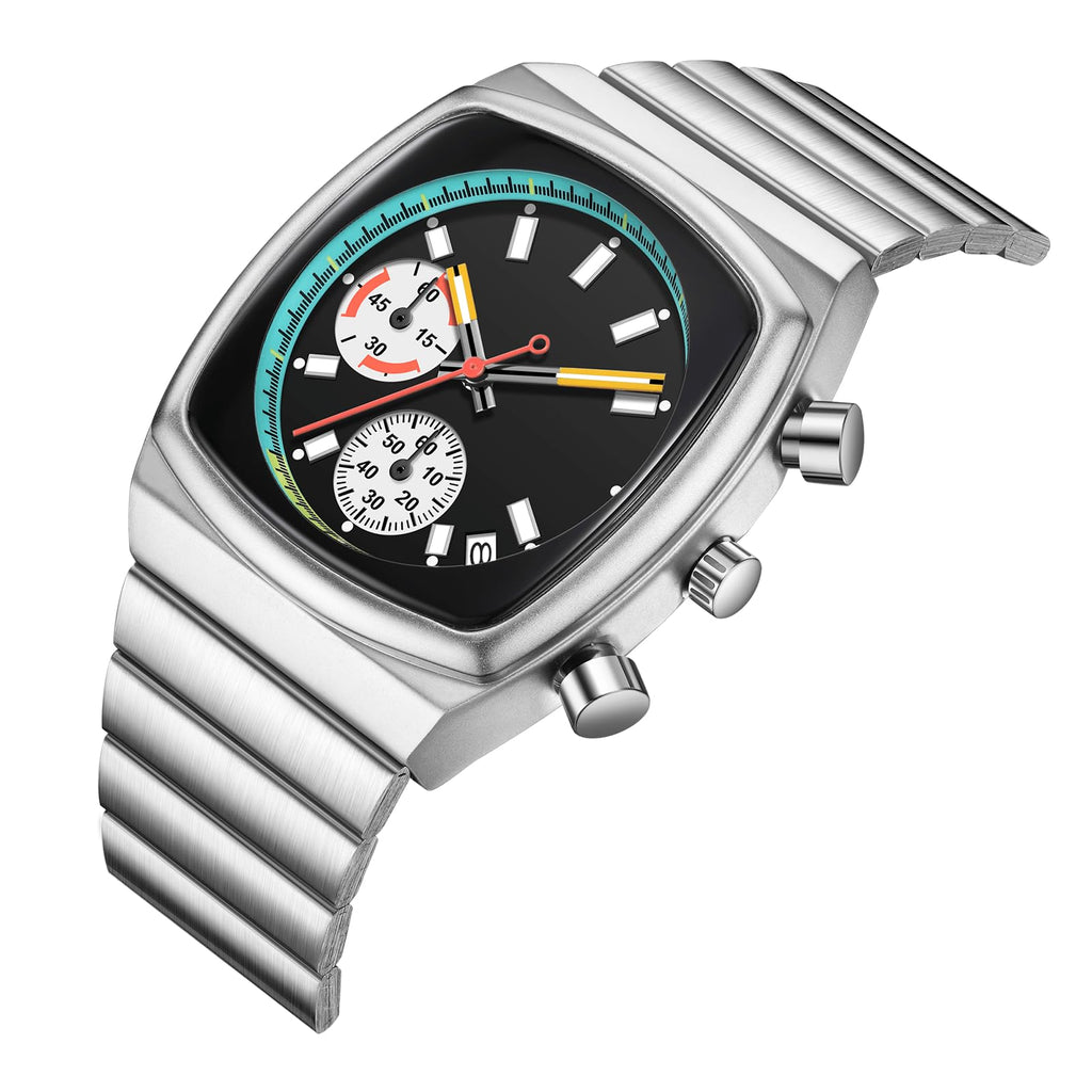 Mens Chronograph Stainless Steel Waterproof Analog Wristwatch R4652