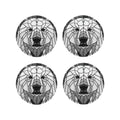 Black and White Bear Leather Coasters Set of 4 B77191