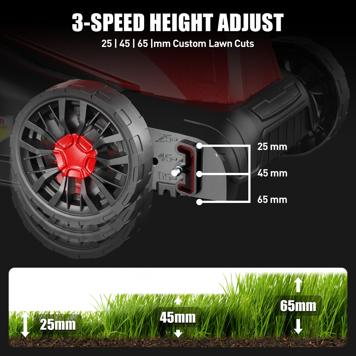 14" Corded Lawn Mower, 3-Height, 2-in-1 Mulch & Bag P442083