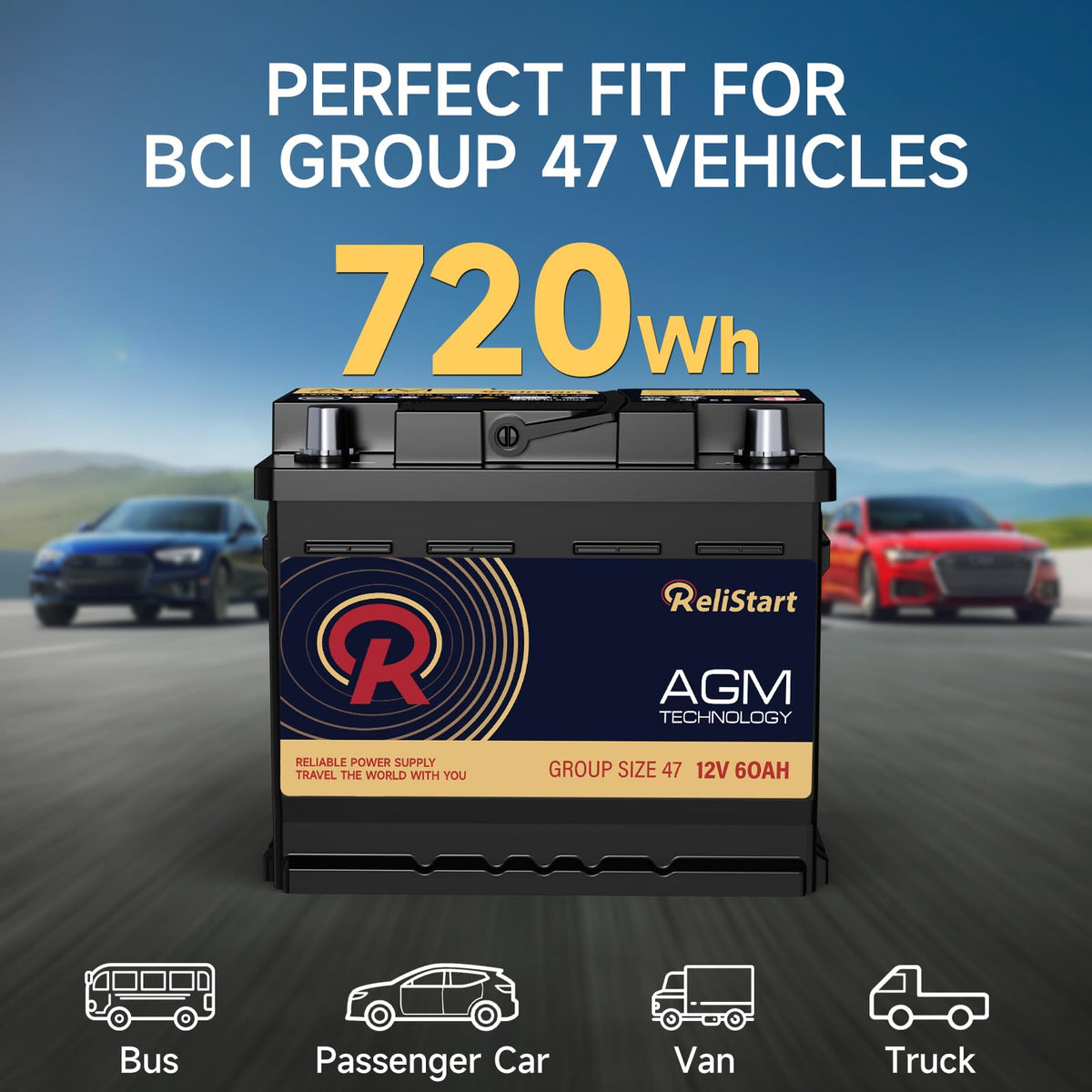 12V 60Ah 680CCA Automotive Battery C102793