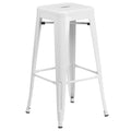 White Metal Indoor-Outdoor Barstool with Square Seat X75687