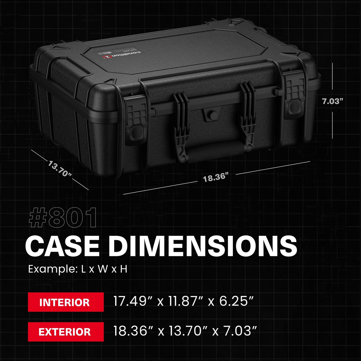 18" Medium Waterproof Hard Case With Foam, Orange G846836