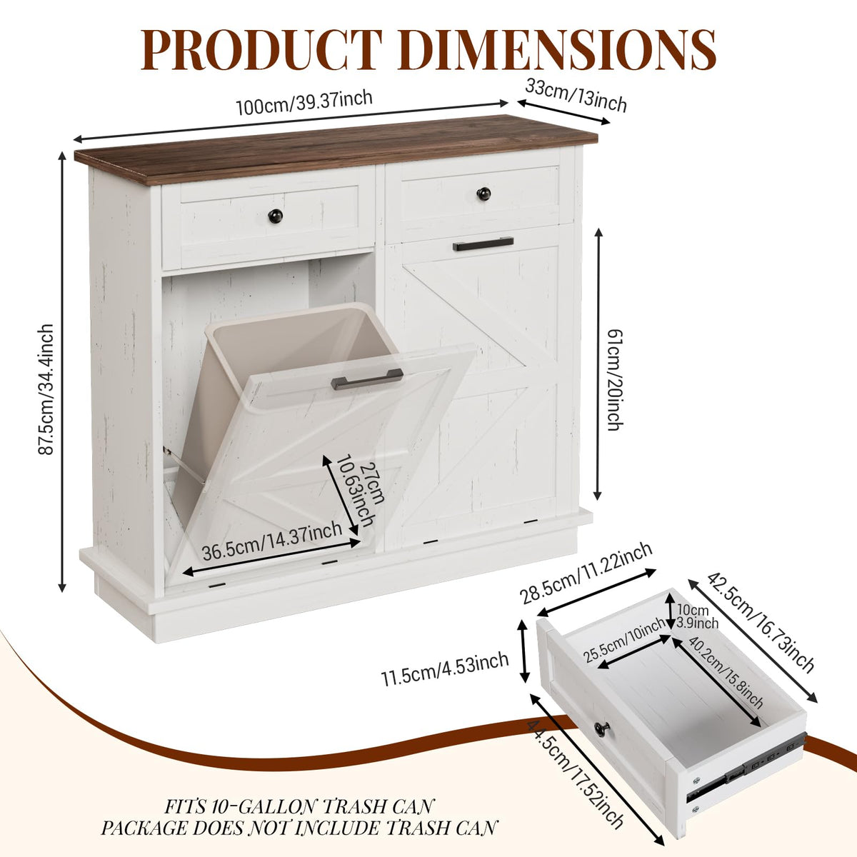 Double 10-Gal Tilt Out Trash Cabinet C186936