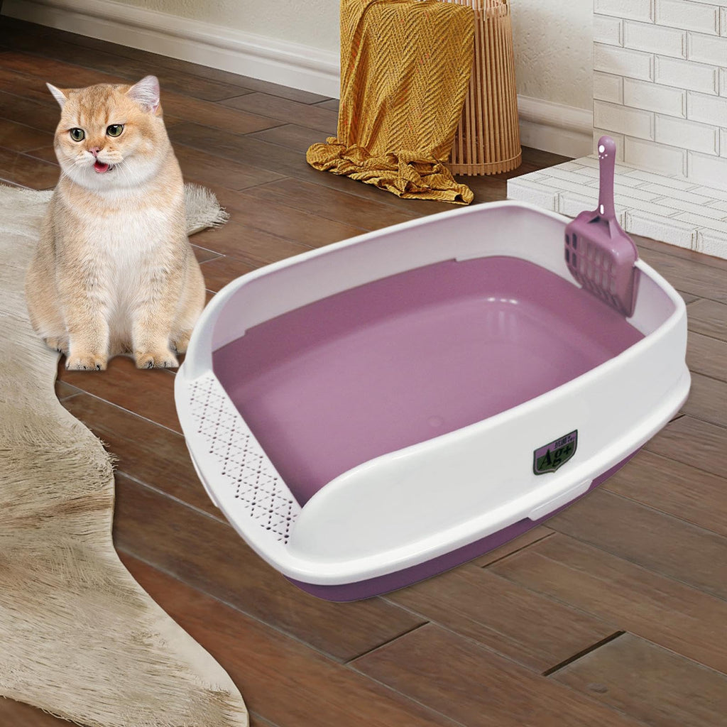 Pink High Sided Cat Litter Box I605912