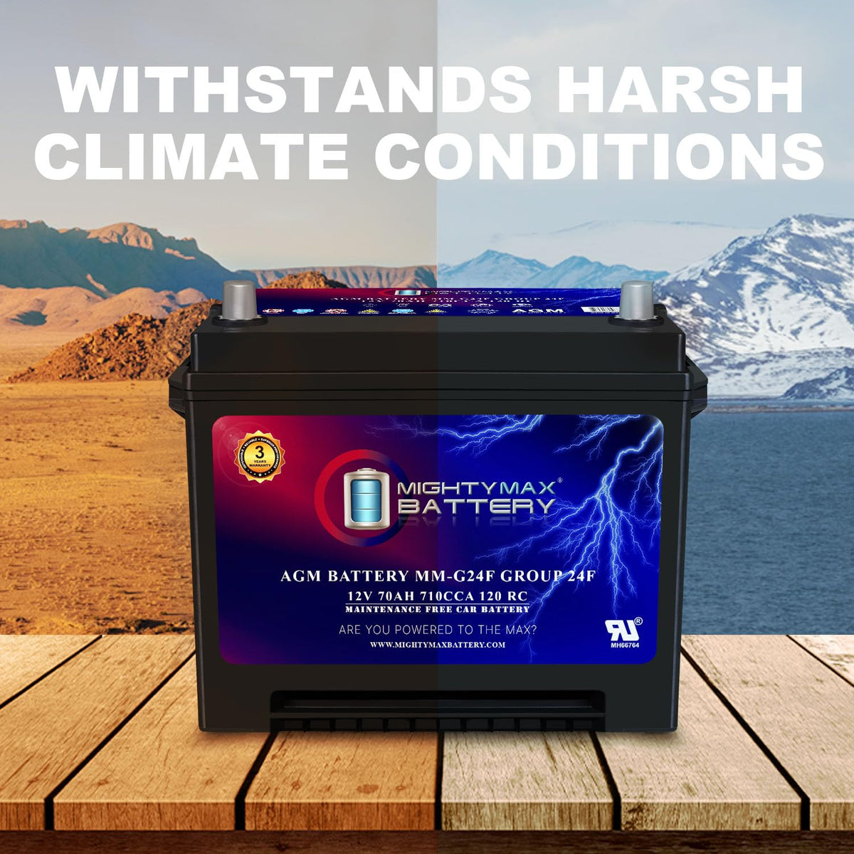 12V 70Ah AGM Replacement Battery H8197
