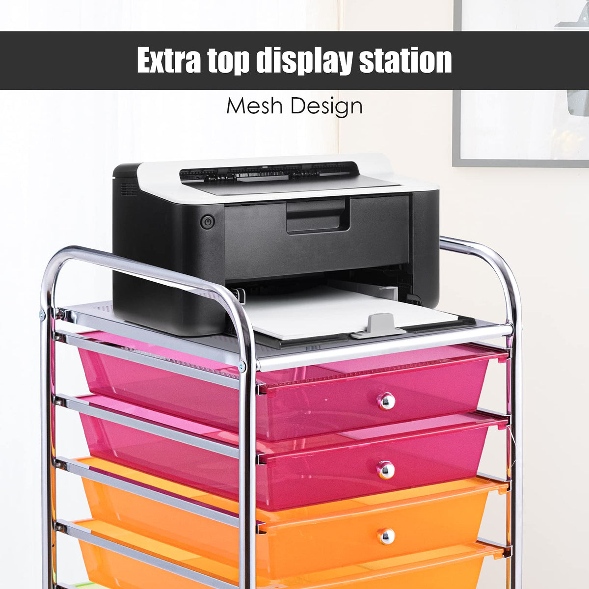 10 Drawer Multicolor Rolling Storage Cart J6105