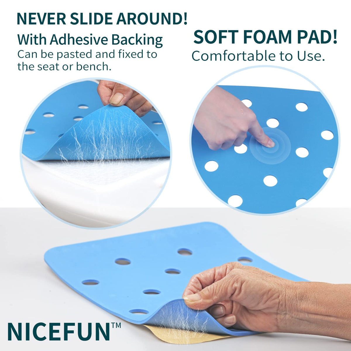 Padded Waterproof Shower Chair Pad Cover 15 x 12 inches U10580