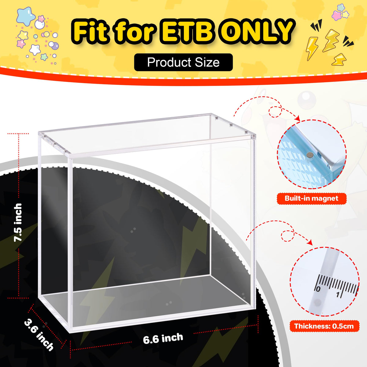 2 PCS 5mm Clear Acrylic Display Case N324749