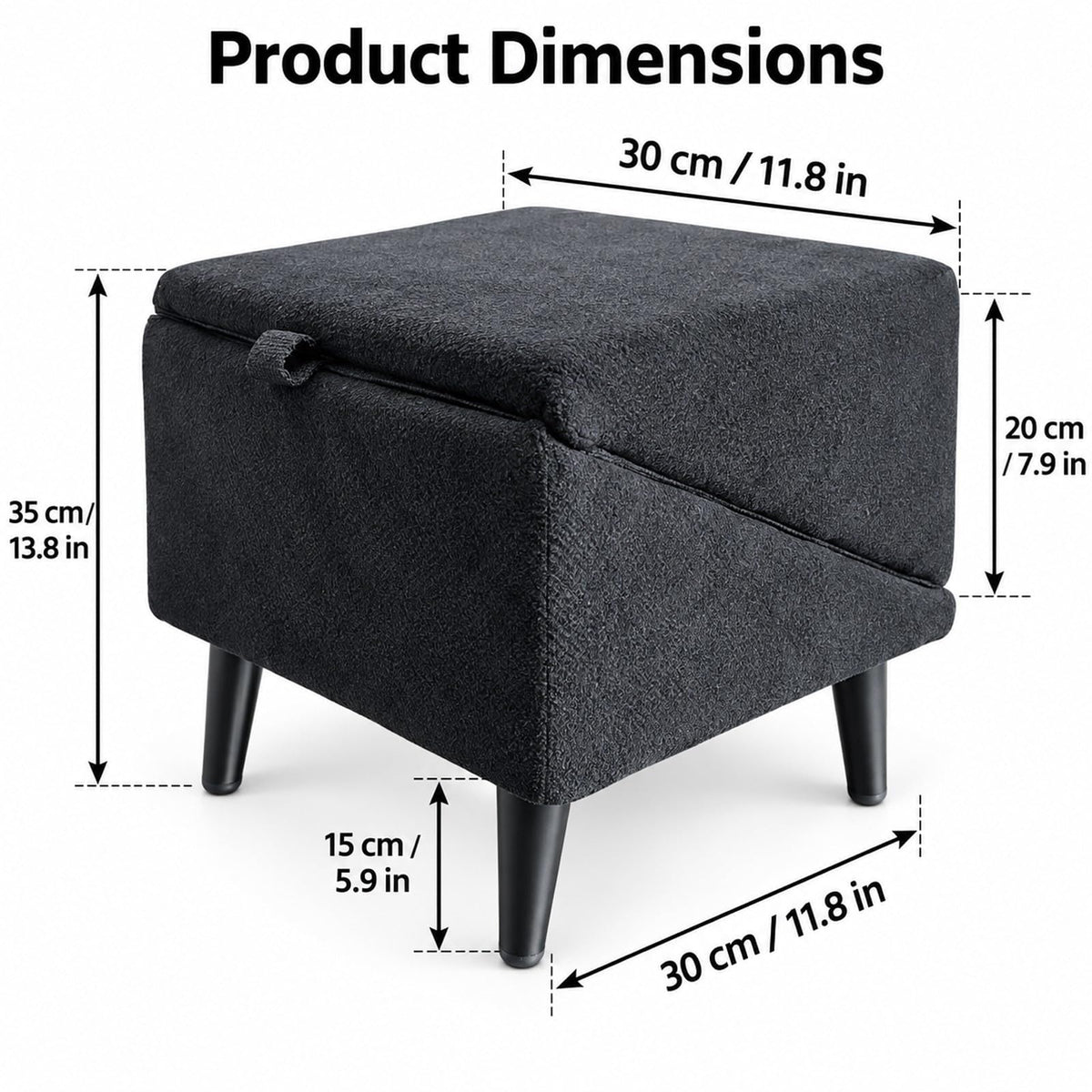 Foldable Dog Stairs Ottoman 2 in 1 Storage Pet Steps F55227