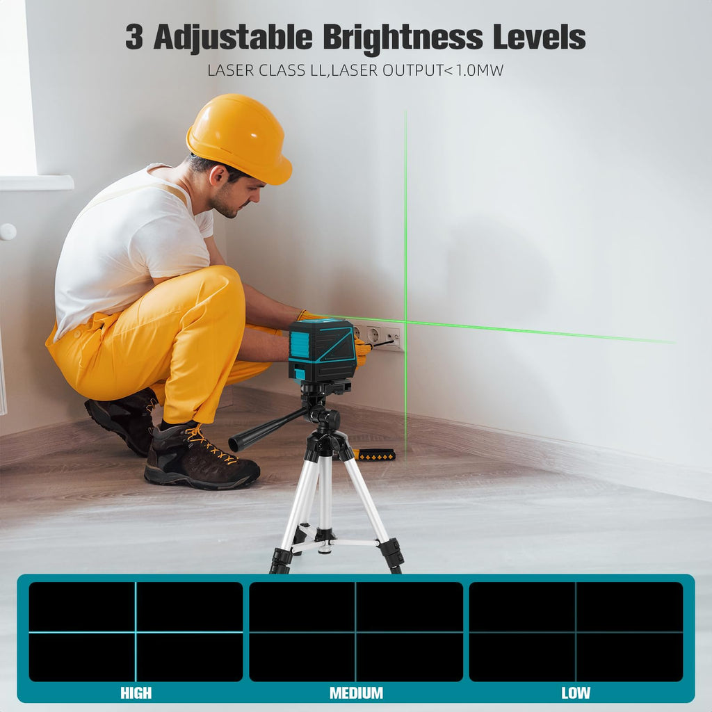 100 feet Green Cross Line Self Leveling Laser Level with Tripod G52868