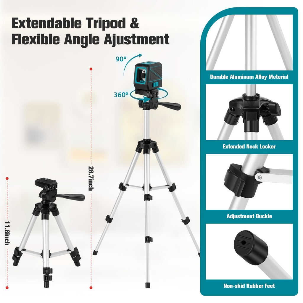 100 feet Green Cross Line Self Leveling Laser Level with Tripod G52868