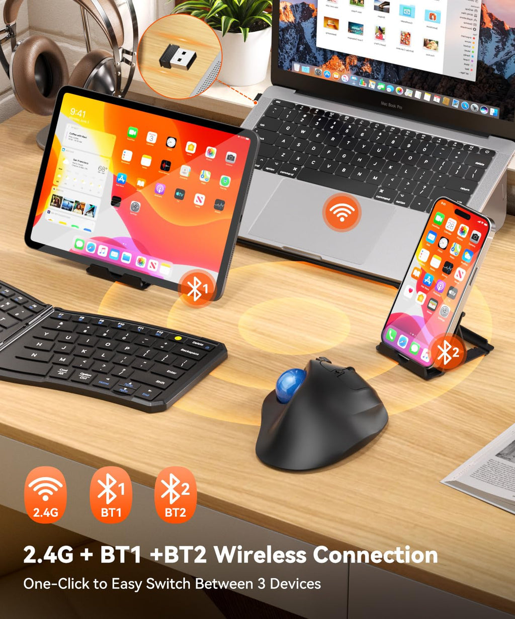 Ergonomic Wireless Trackball Mouse S927