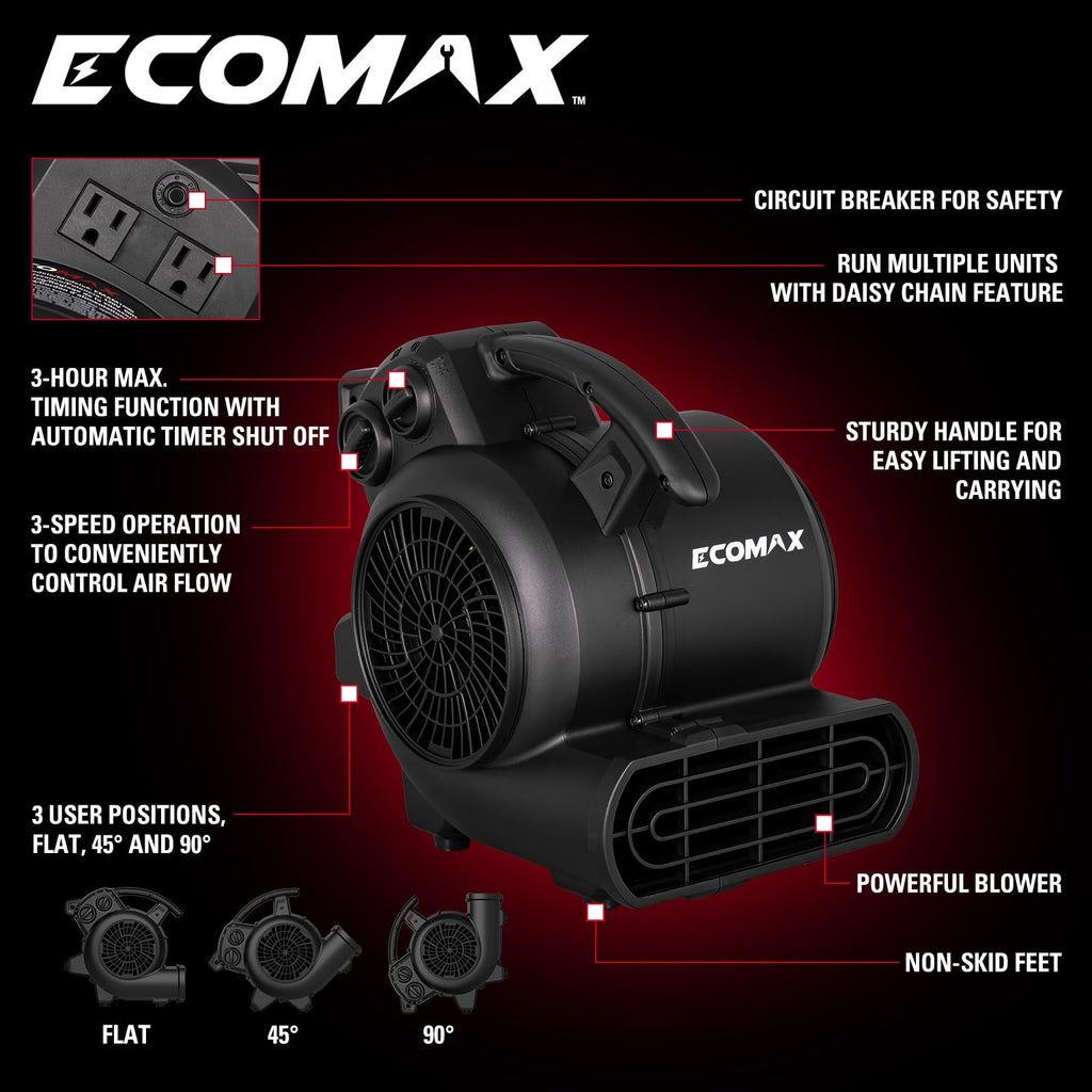 Air Mover Blower Fan 950 CFM with Timer T725