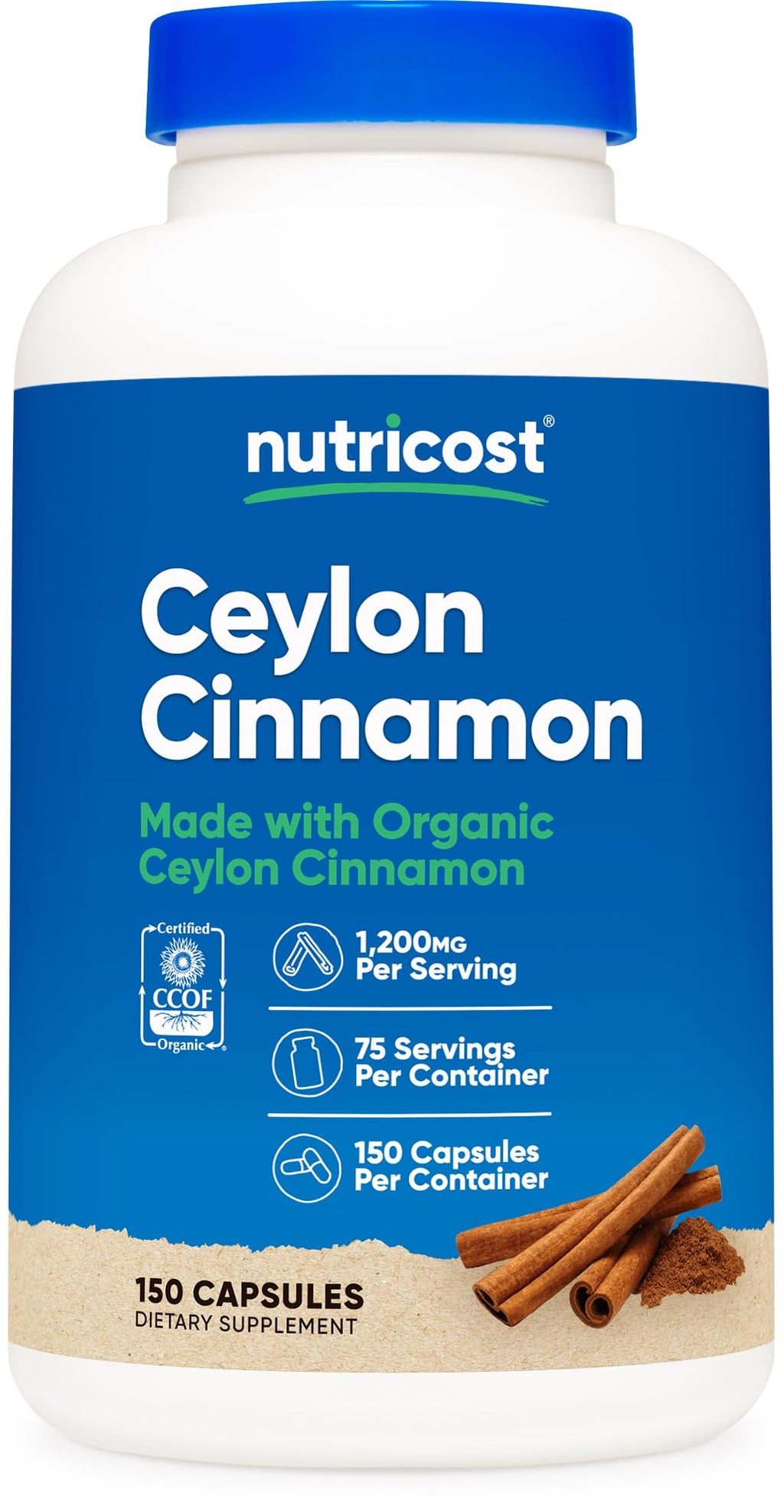 Cinnamon 1,200mg 150 Capsules H782623