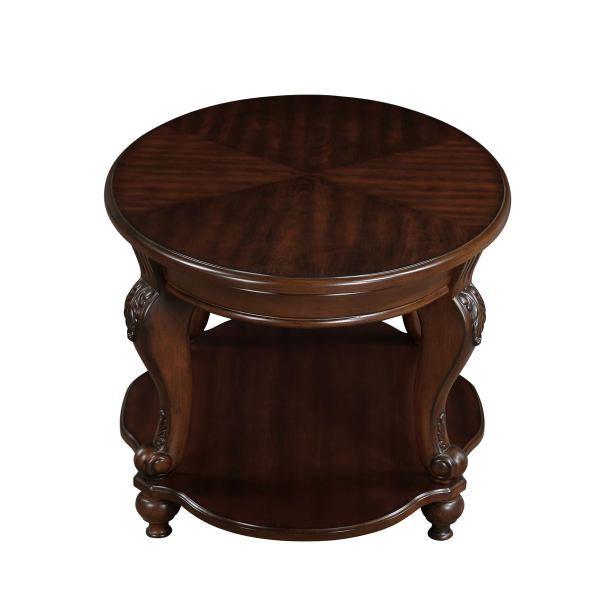 2 Tier Round Wood End Table L2024