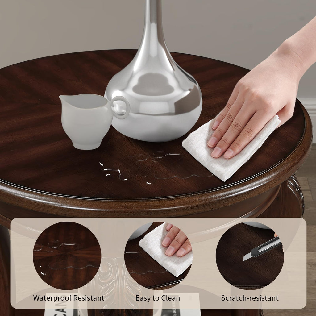 2 Tier Round Wood End Table L2024