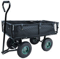 Heavy Duty Garden Cart, 400 Lb Capacity, Mesh Steel Folding Utility Wagon, Black E8004
