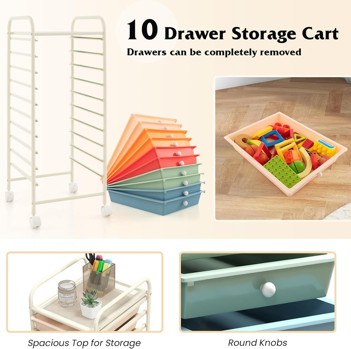 10 Drawer Rolling Storage Cart N645143
