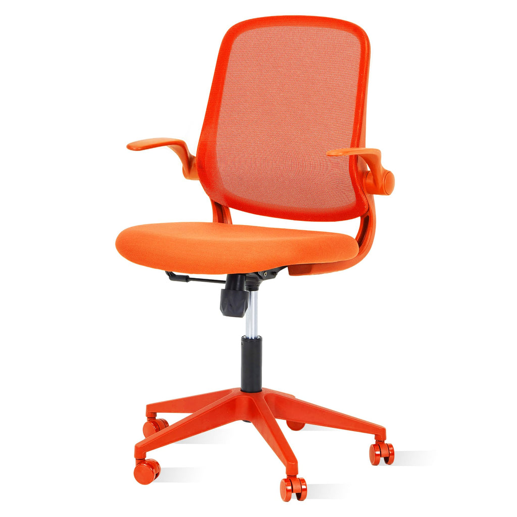 Orange Ergonomic Mesh Office Chair with Flip-Up Arms C7066