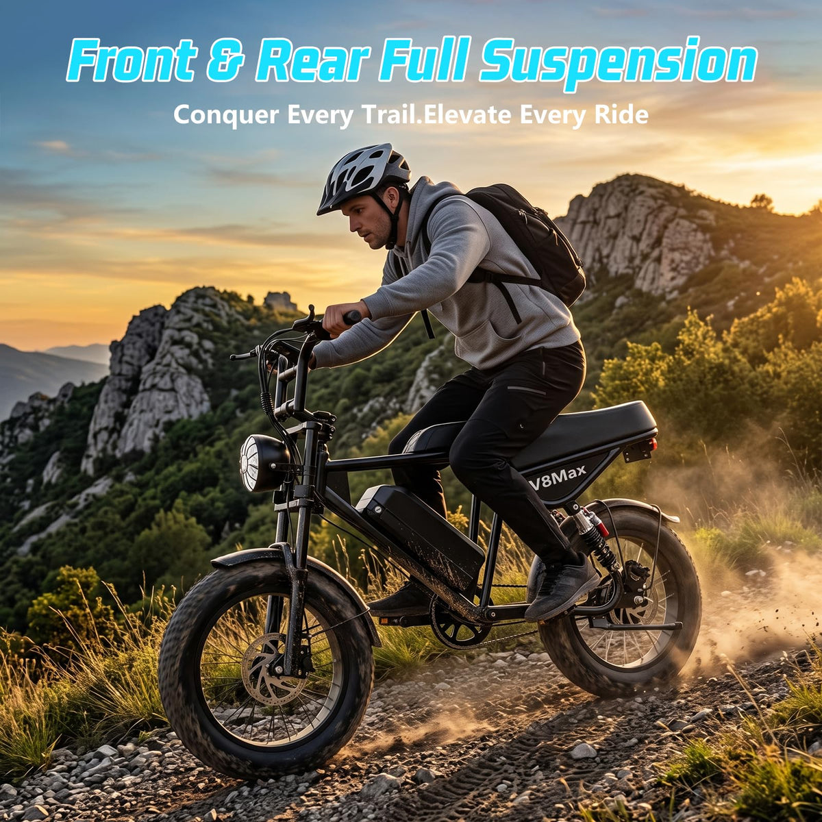 Electric Dirt Bike for Adults, 16"/20" x 4.0 Fat-Tire All-Terrain Ebike L7182