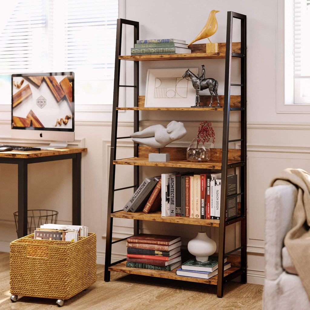 5 Tier Metal Frame Ladder Bookcase Z179