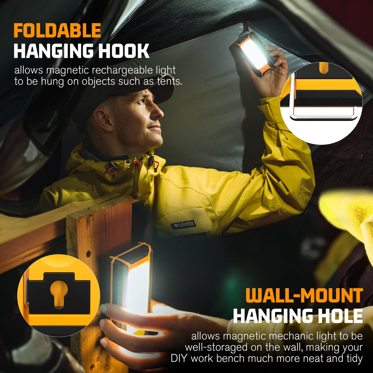 2-Pack Rechargeable LED Work Light C8102