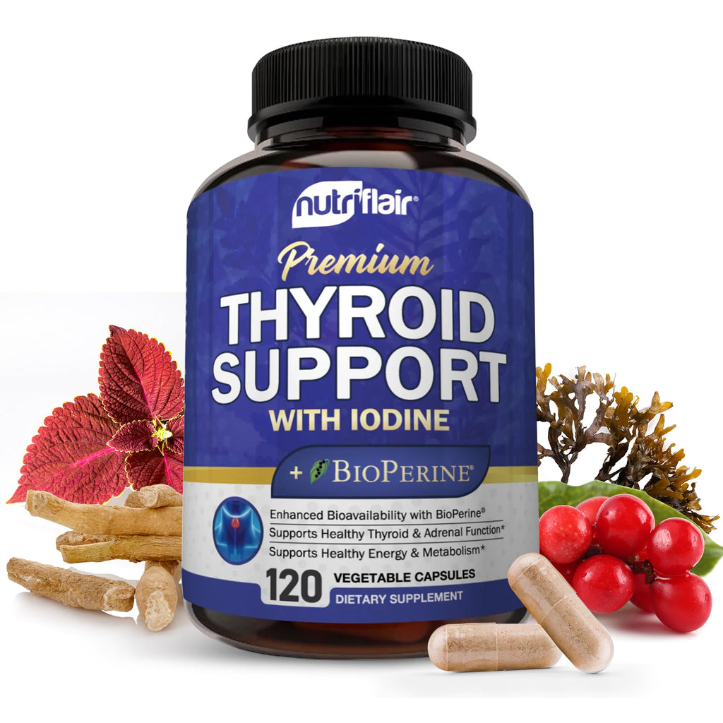 Thyroid Support Complex with Iodine, B12 & Ashwagandha, 120 Caps T352