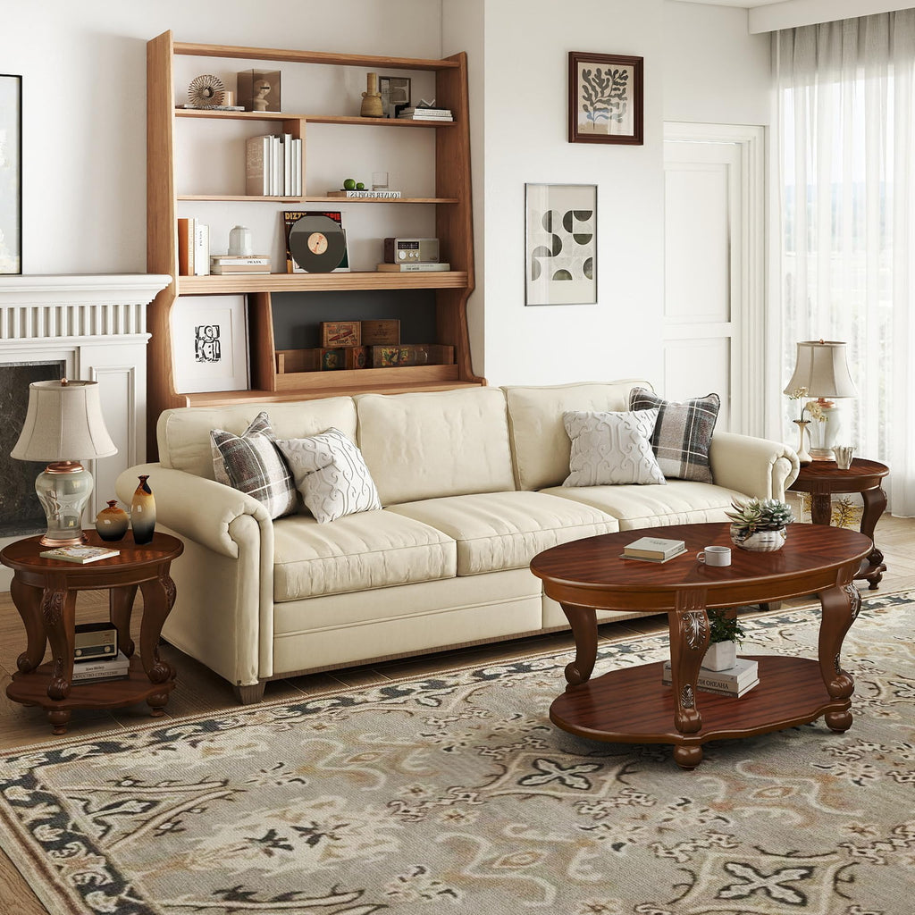 2 Tier Round Wood End Table L2024