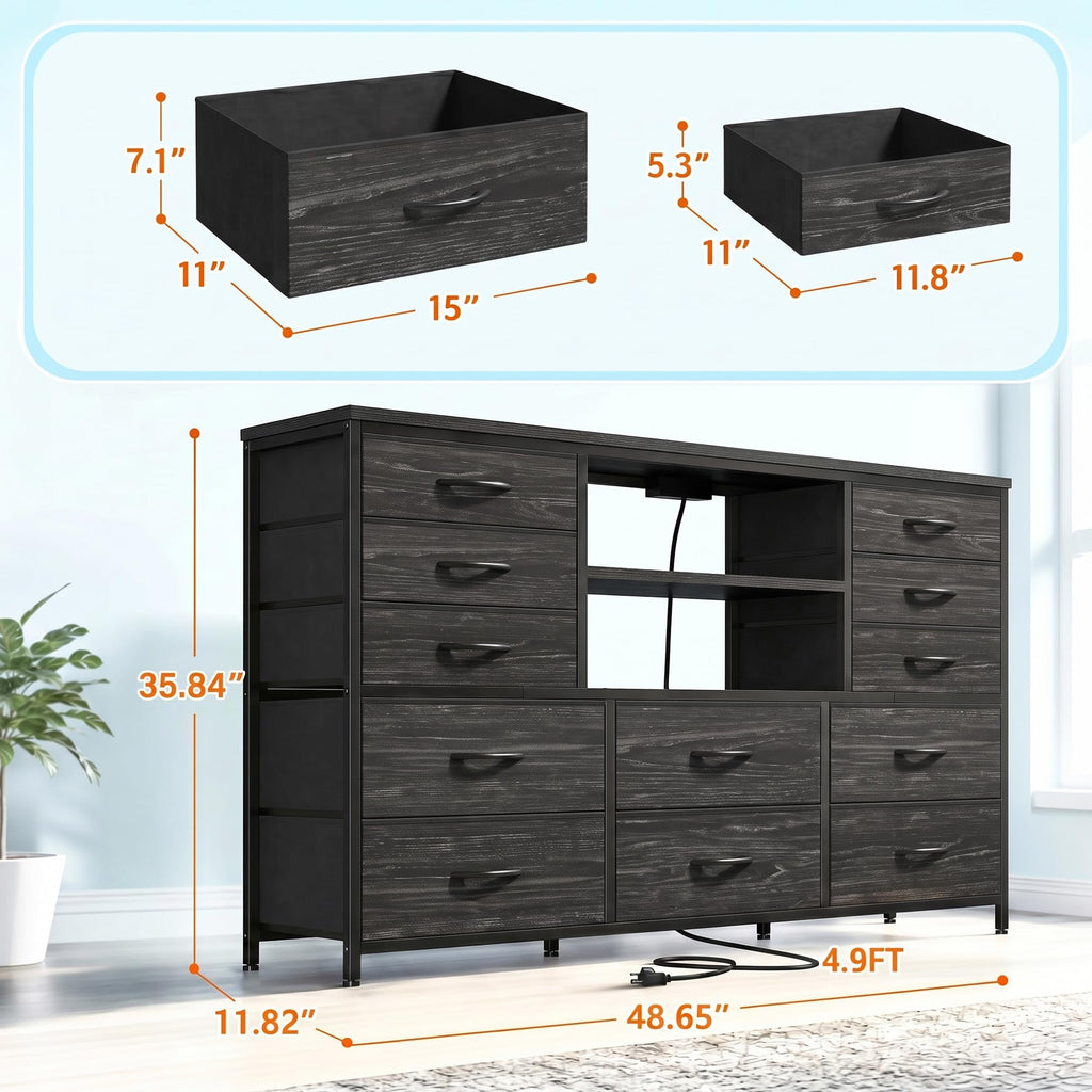 Black Wood Grain Dresser L2553