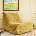 Yellow Chenille Bean Bag Chair with Memory Foam Z86139