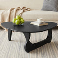 34" Black Coffee Table with Solid Wood Top T27195