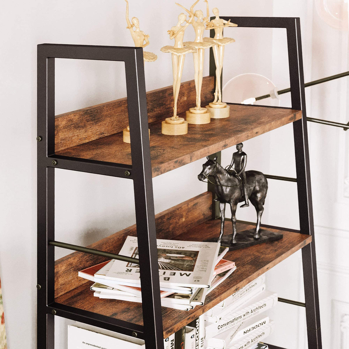 5 Tier Metal Frame Ladder Bookcase Z179