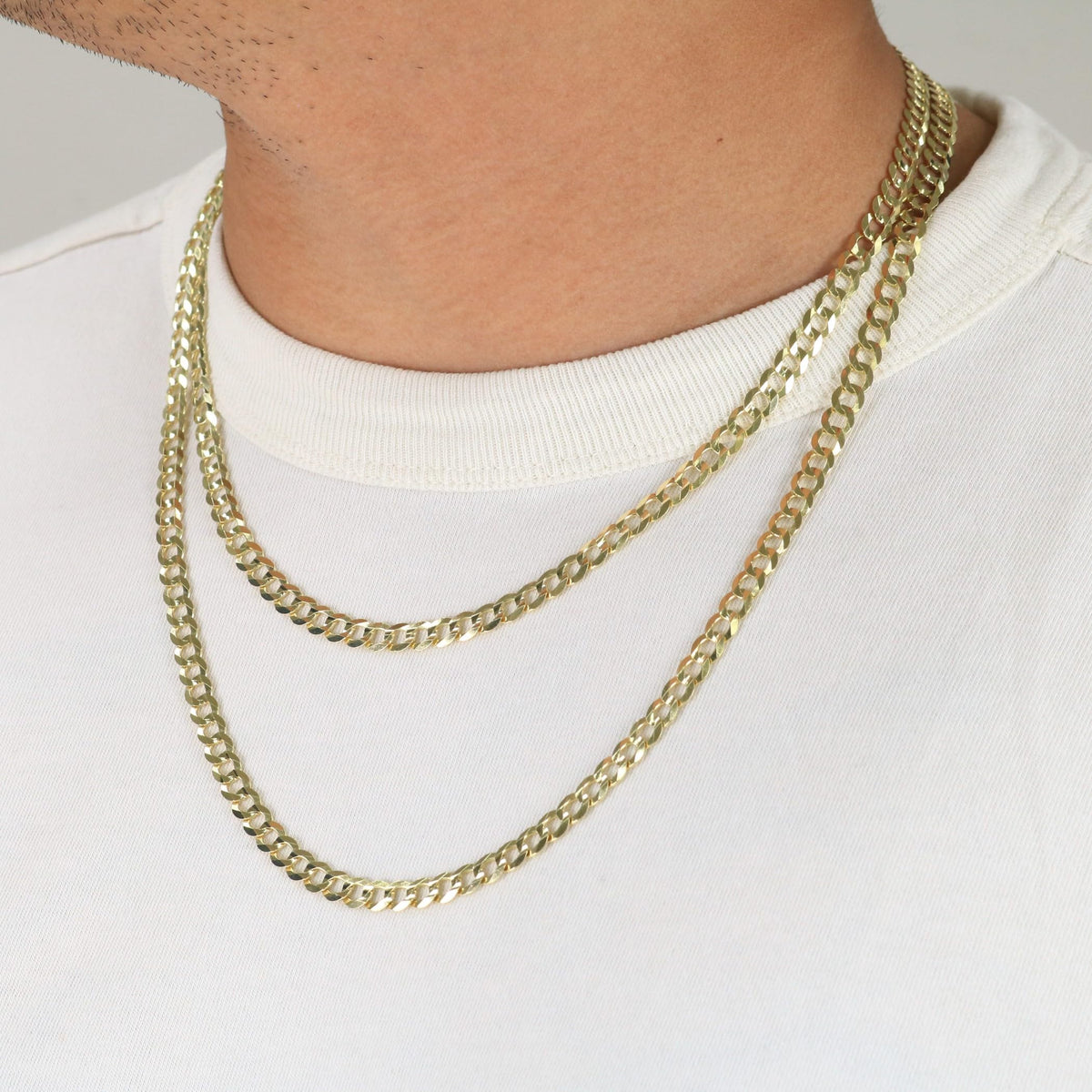 10k Yellow Gold Cuban Curb Link Chain Necklace B60172