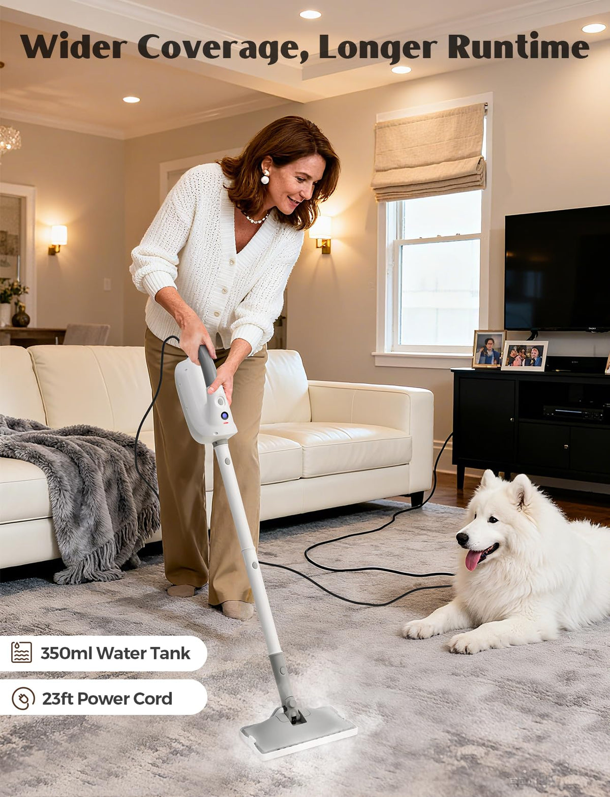 10-in-1 Steam Mop with Detachable Handheld Steamer B936769