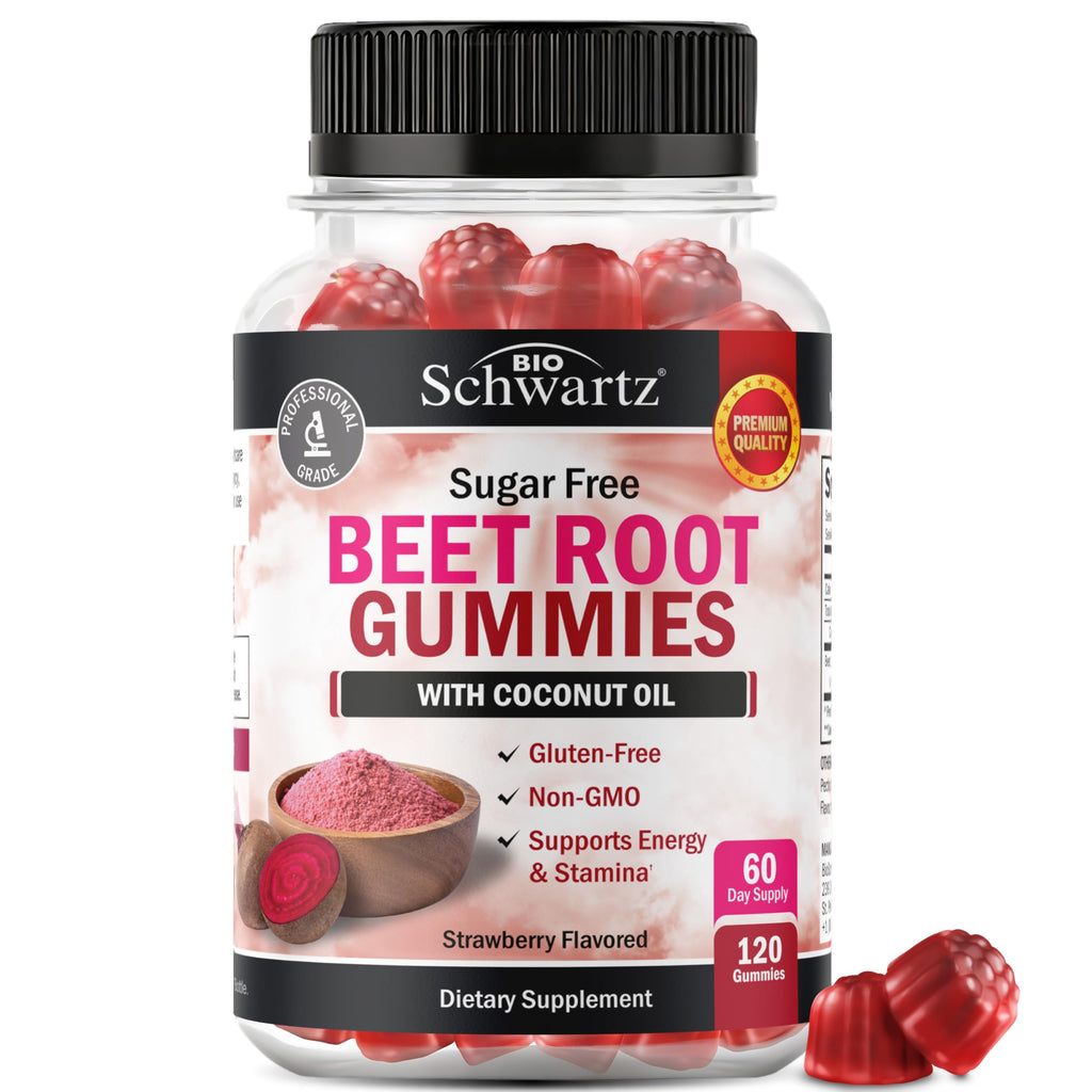 Sugar Free Beet Root Gummies Strawberry Flavor 120 Count U749070