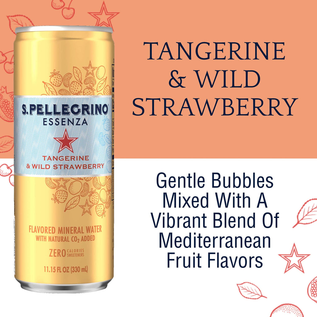 Tangerine & Wild Strawberry Sparkling Water 11.15 Fl Oz (Pack of 8) J3559