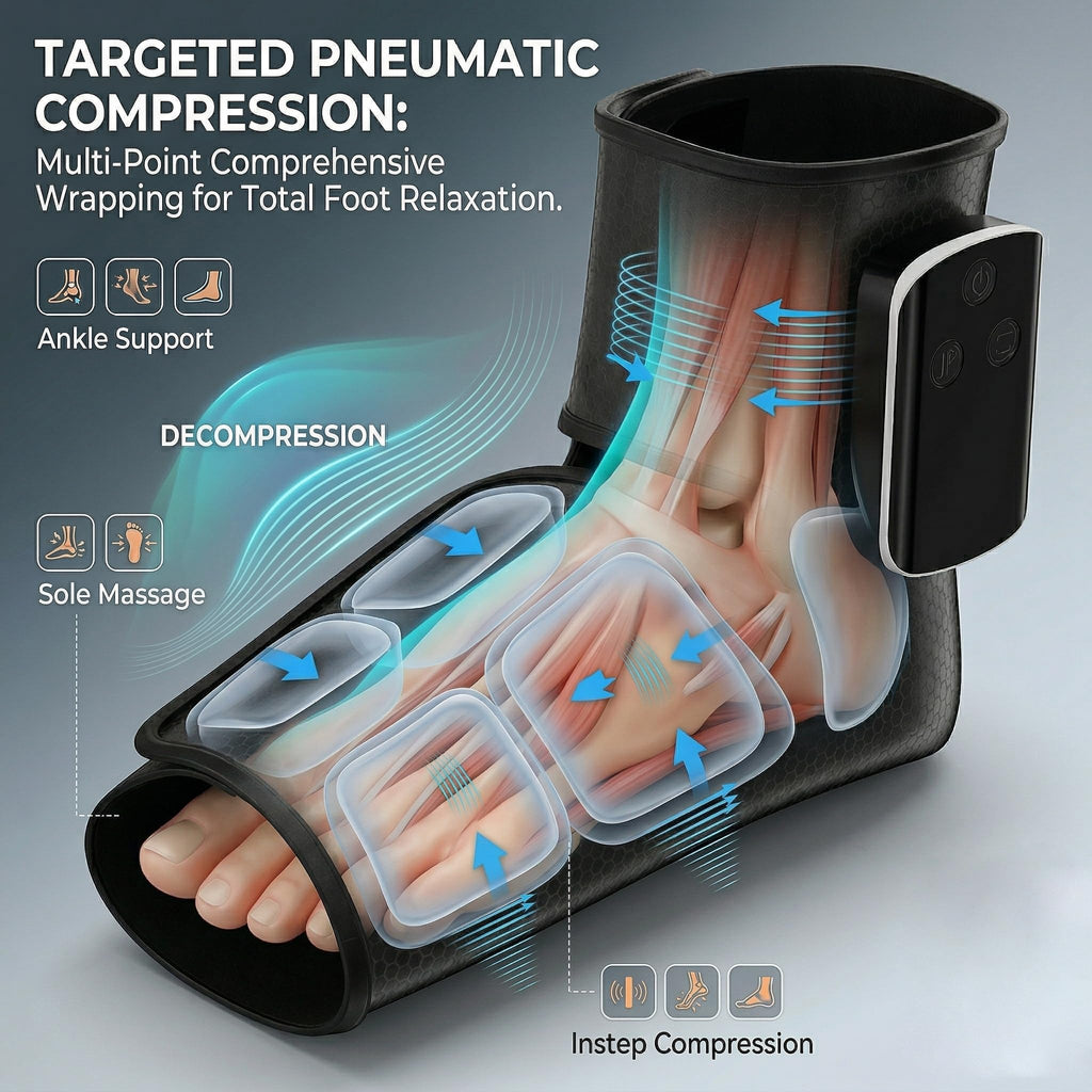Cordless Air Compression Foot and Ankle Massager with Heat K2081