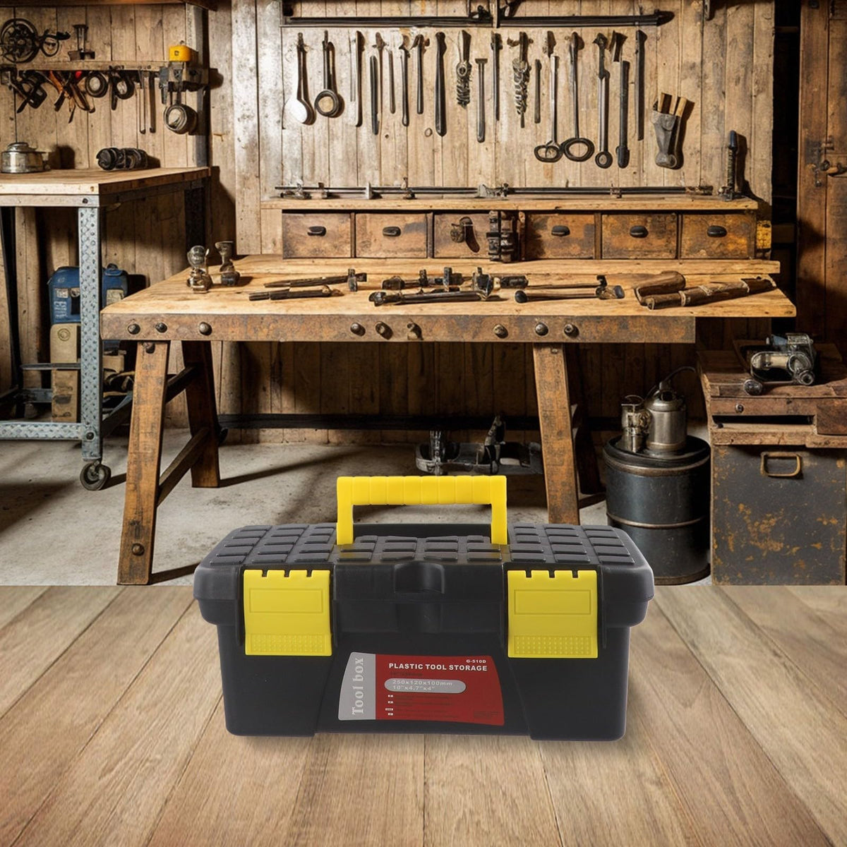 10 Inch Black Plastic Toolbox Z225