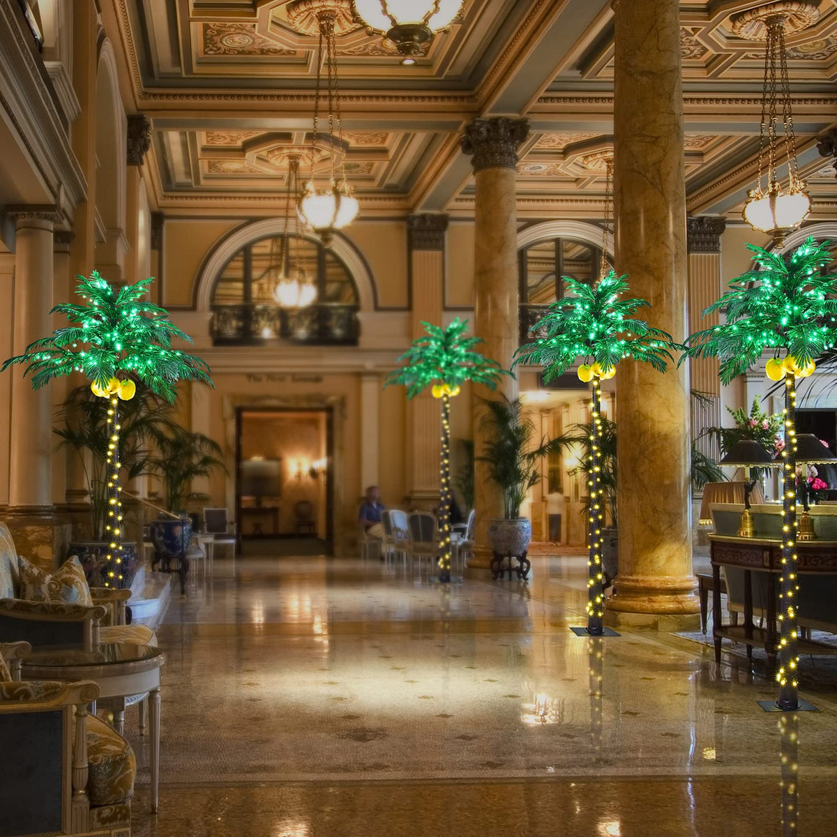 8FT Artificial Lighted Palm Tree with 256 LED Lights K73535