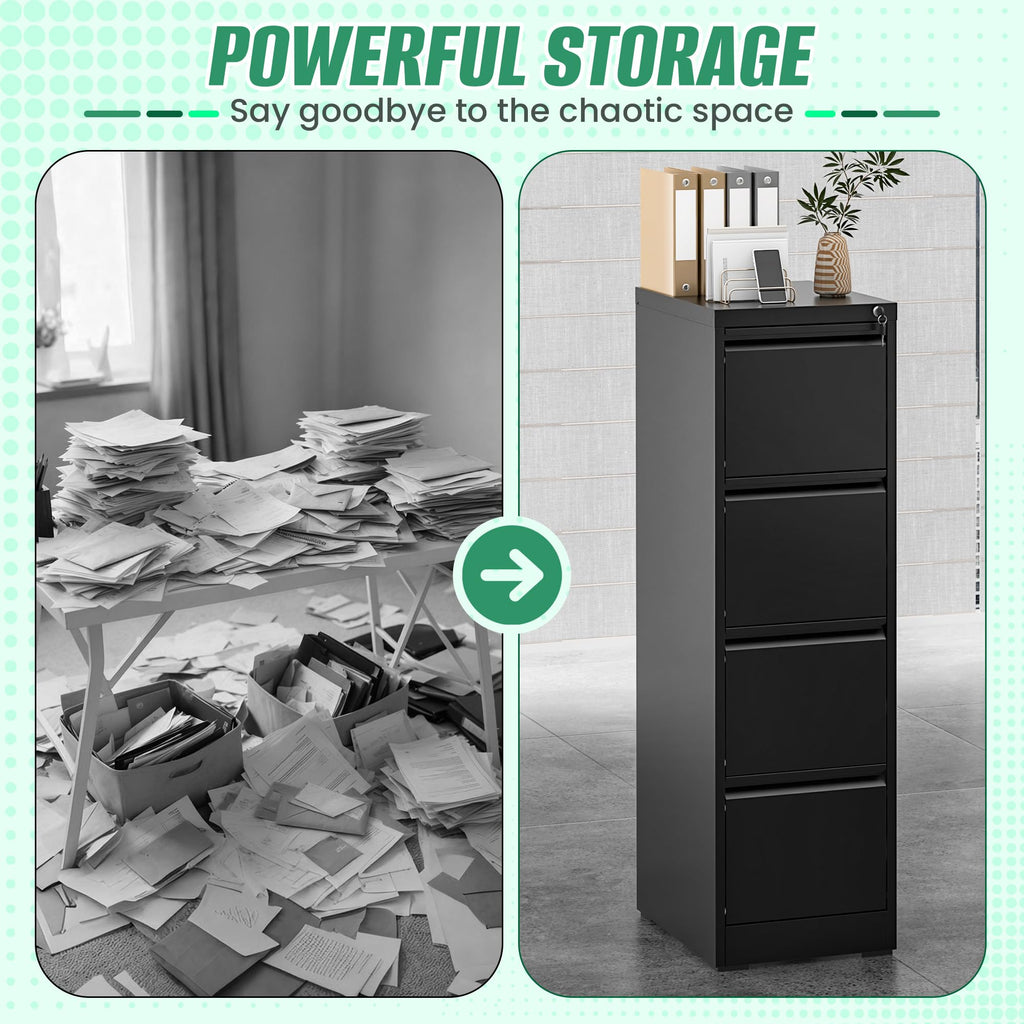 4 Drawer Metal File Cabinet with Lock J285306