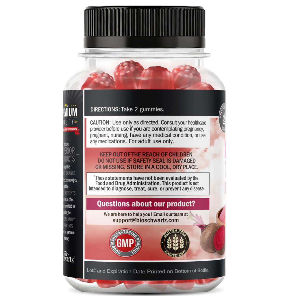 Sugar Free Beet Root Gummies Strawberry Flavor 120 Count U749070
