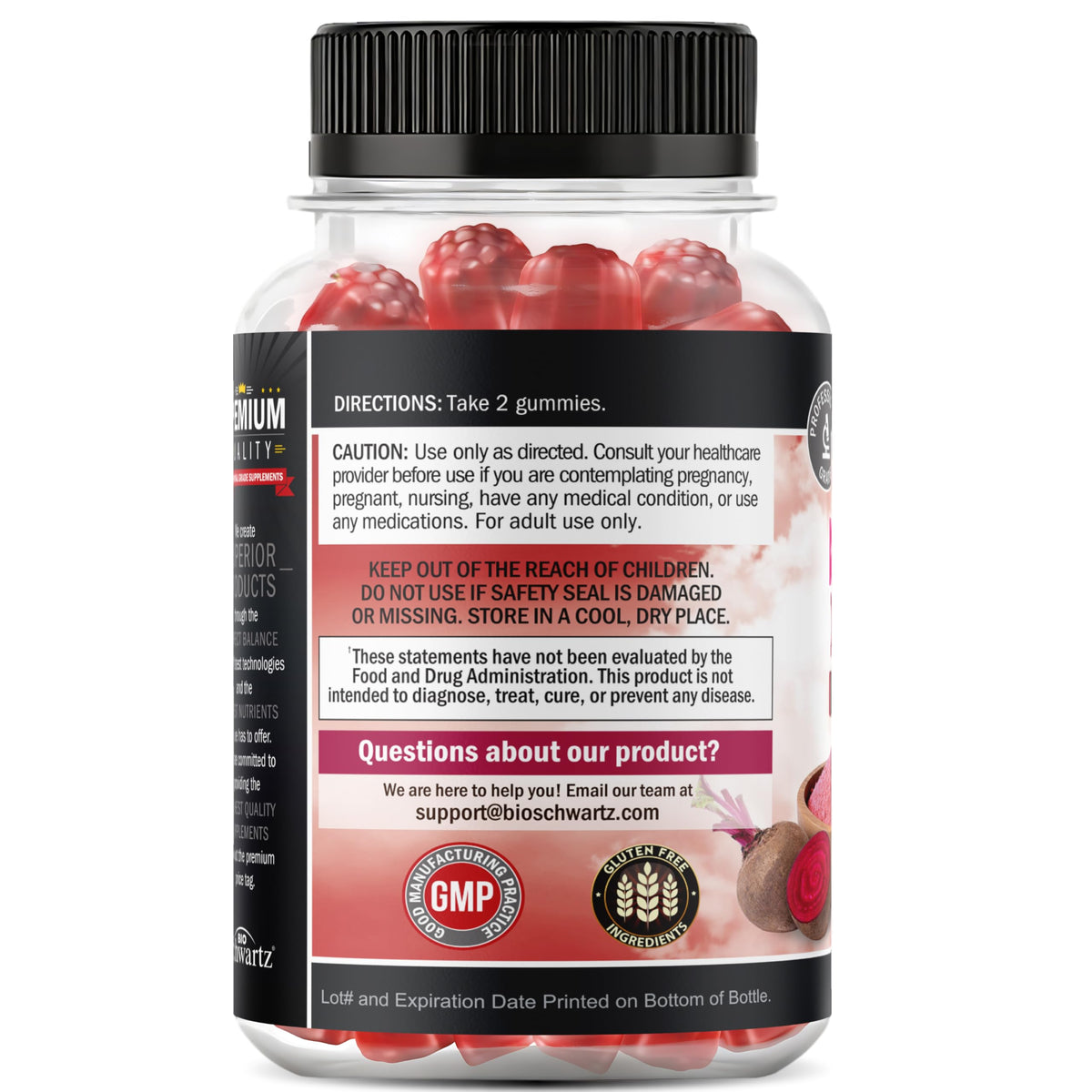 Sugar Free Beet Root Gummies Strawberry Flavor 120 Count U749070