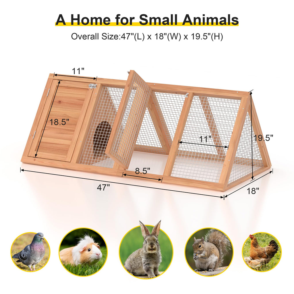 A-Frame Rabbit Hutch with Run Cage I471
