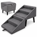 Foldable Dog Stairs Ottoman 2 in 1 Storage Pet Steps F55227