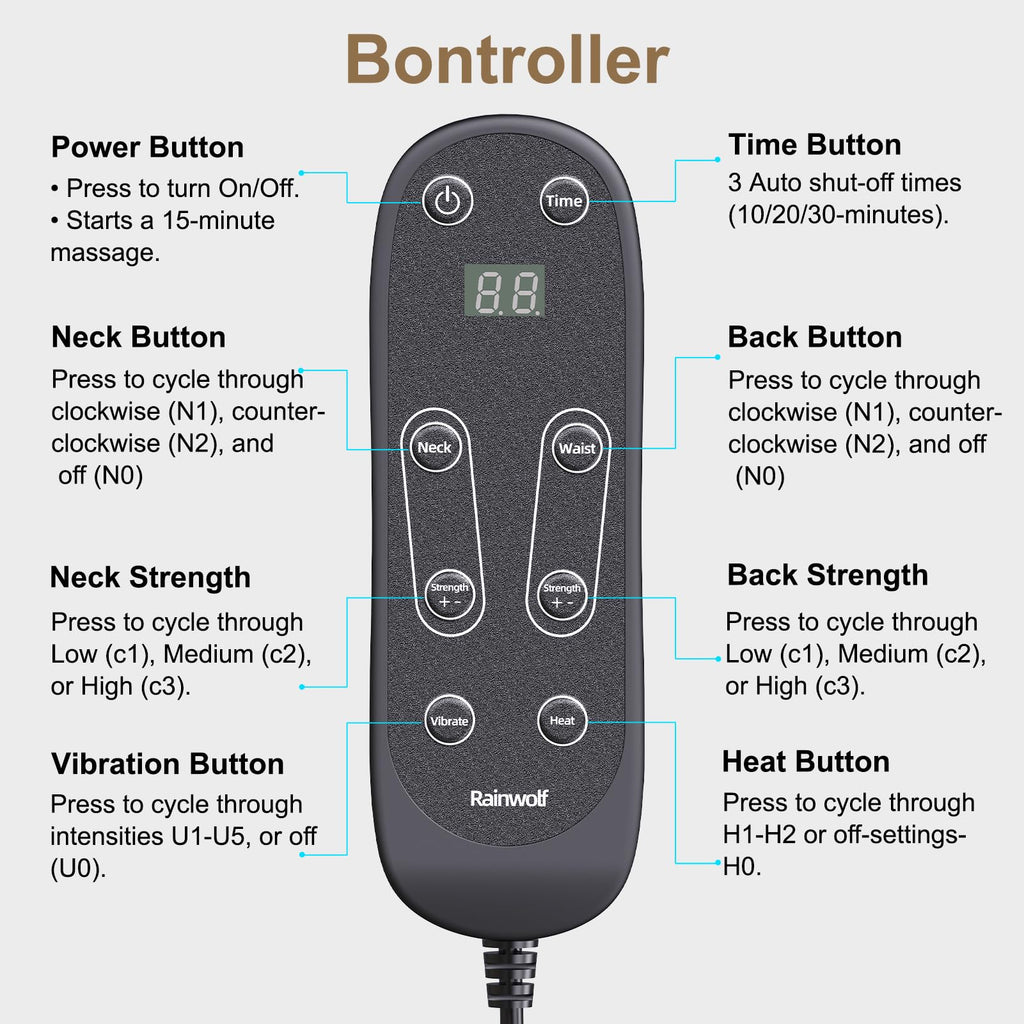 Shiatsu Neck and Back Massage Cushion with Heat Y839043