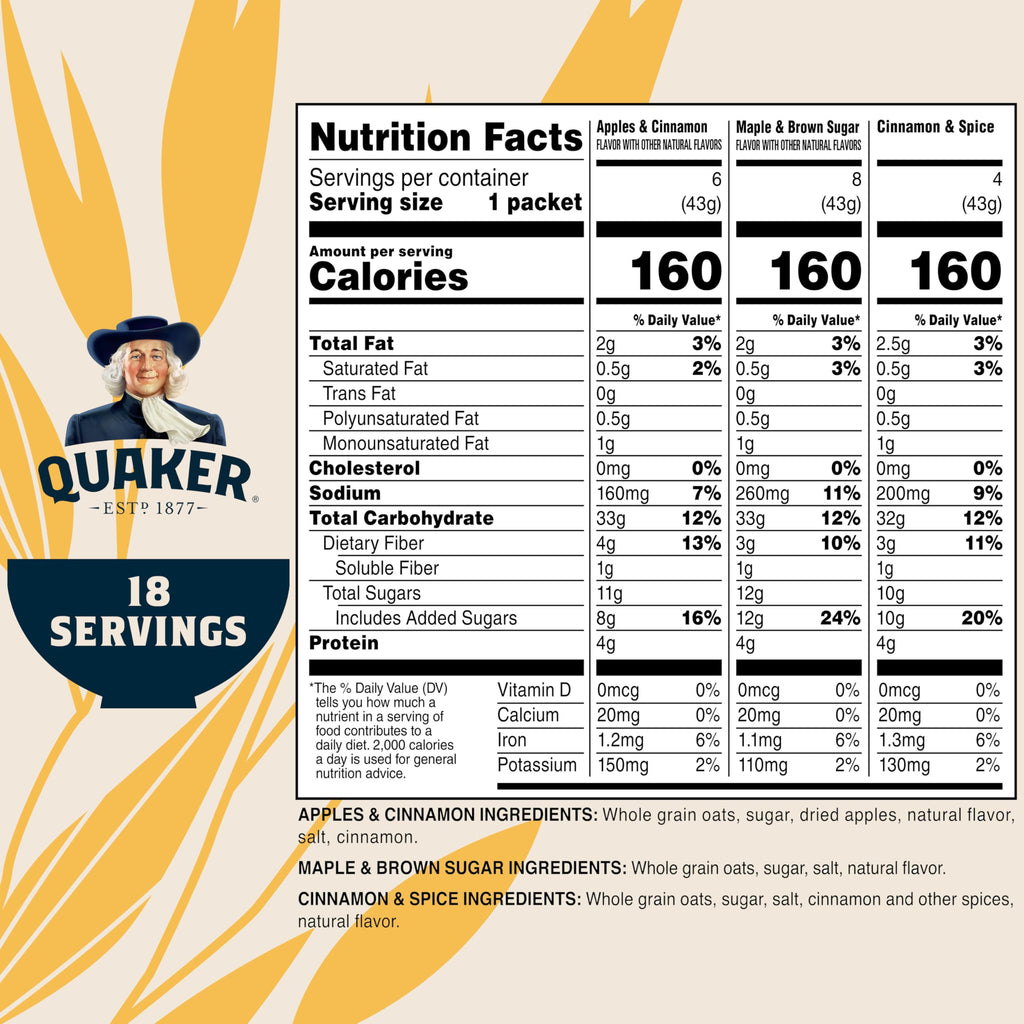 Instant Oatmeal 18 Count S72164
