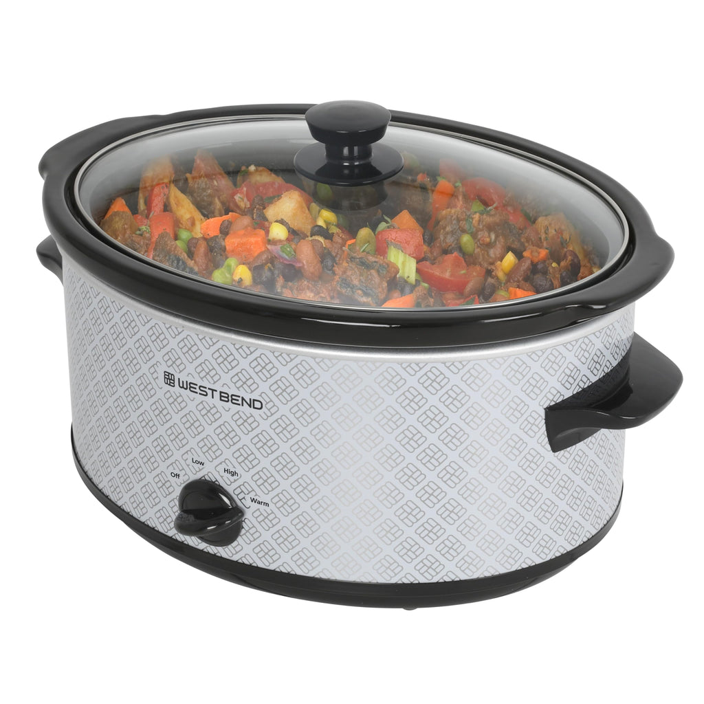 6-Quart Slow Cooker with Ceramic Crockpot and Glass Lid W90320